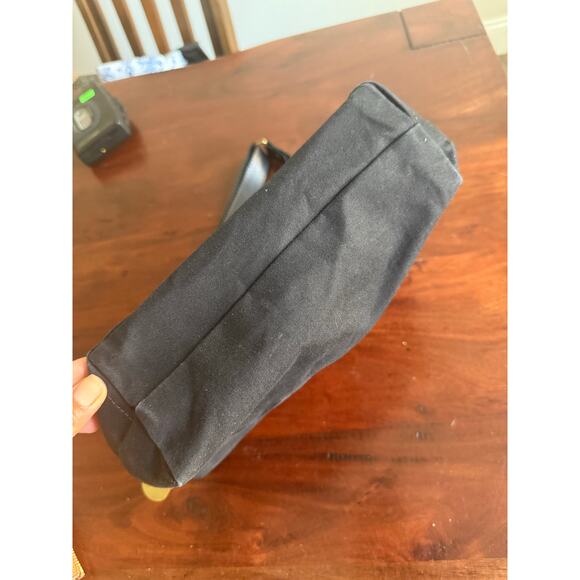 R. Riveter Black Canvas Leather Handbag Crossbody Purse handbag 11 in - Picture 4 of 12